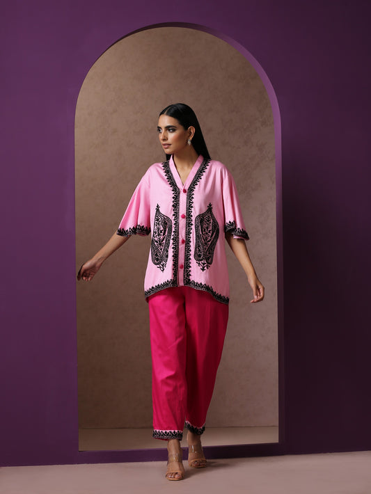 Sabaa Baby Pink & Hot Pink Co-ord Set