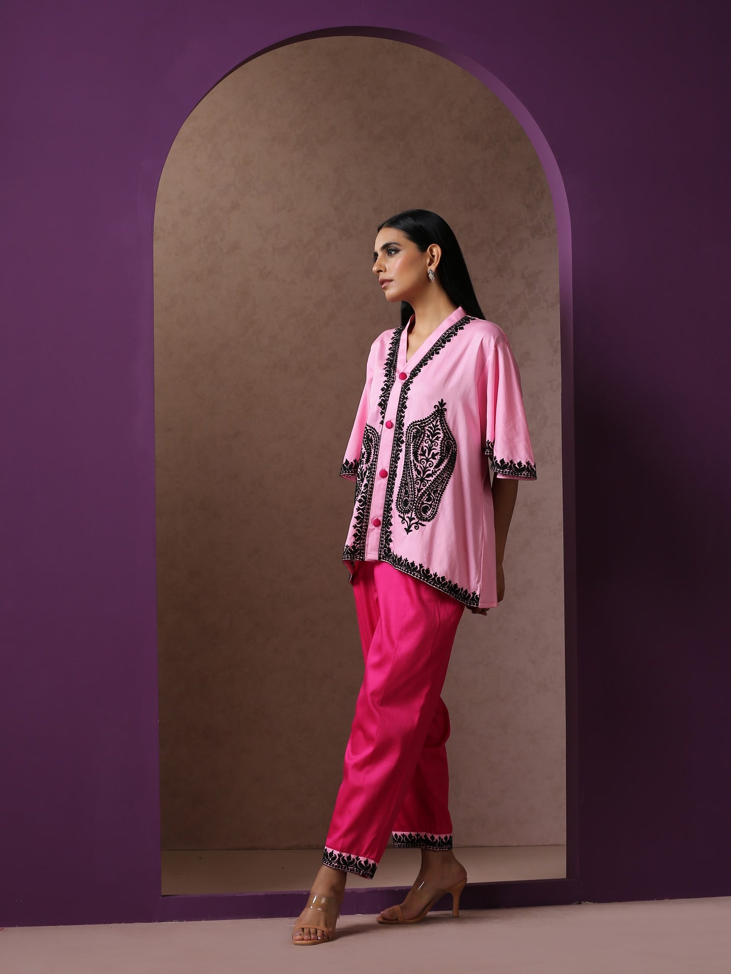 Sabaa Baby Pink & Hot Pink Co-ord Set