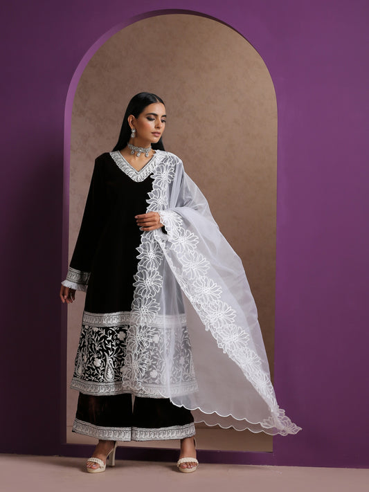 Makhmal Brown Suit Set