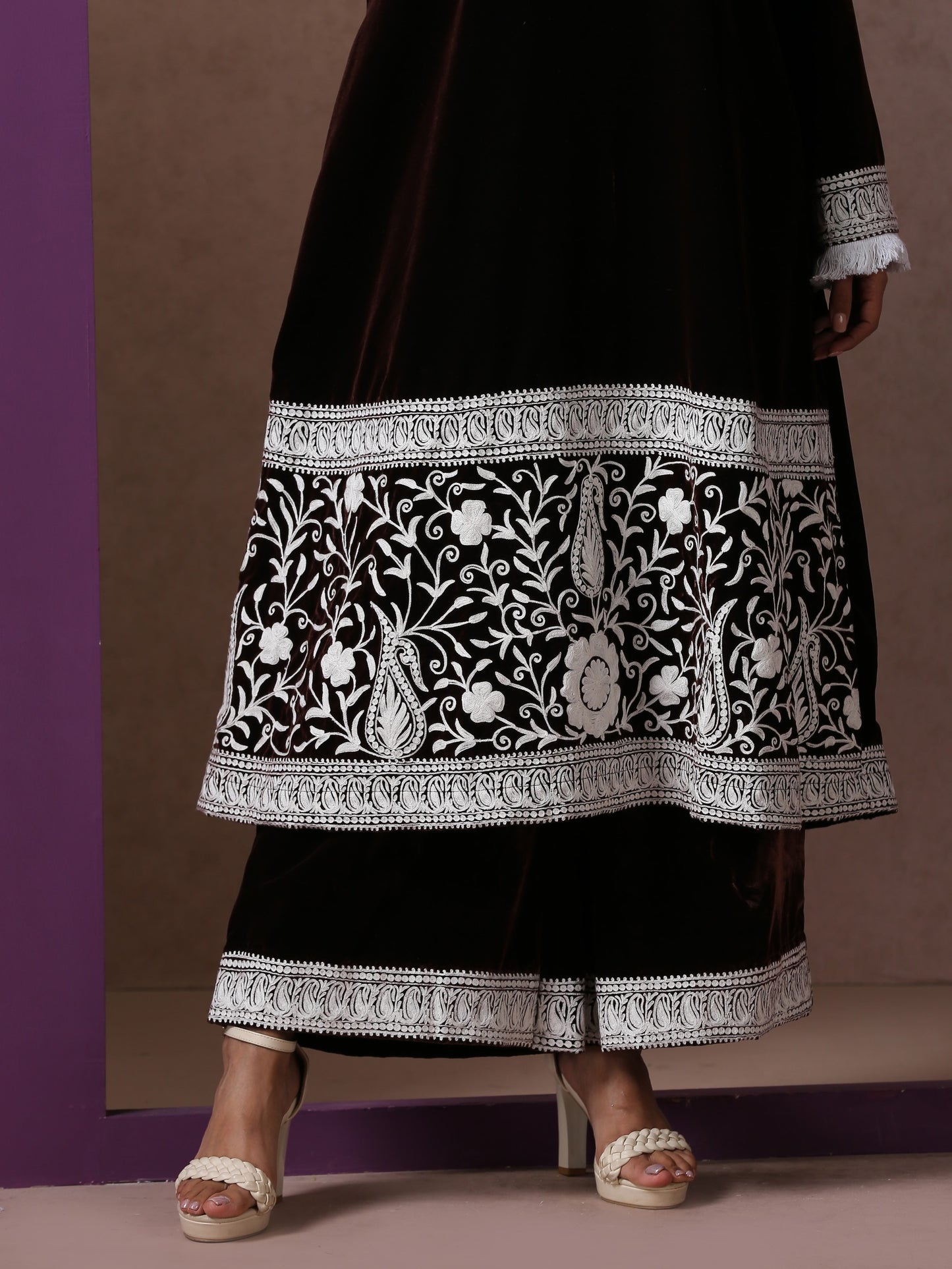 Makhmal Brown Suit Set