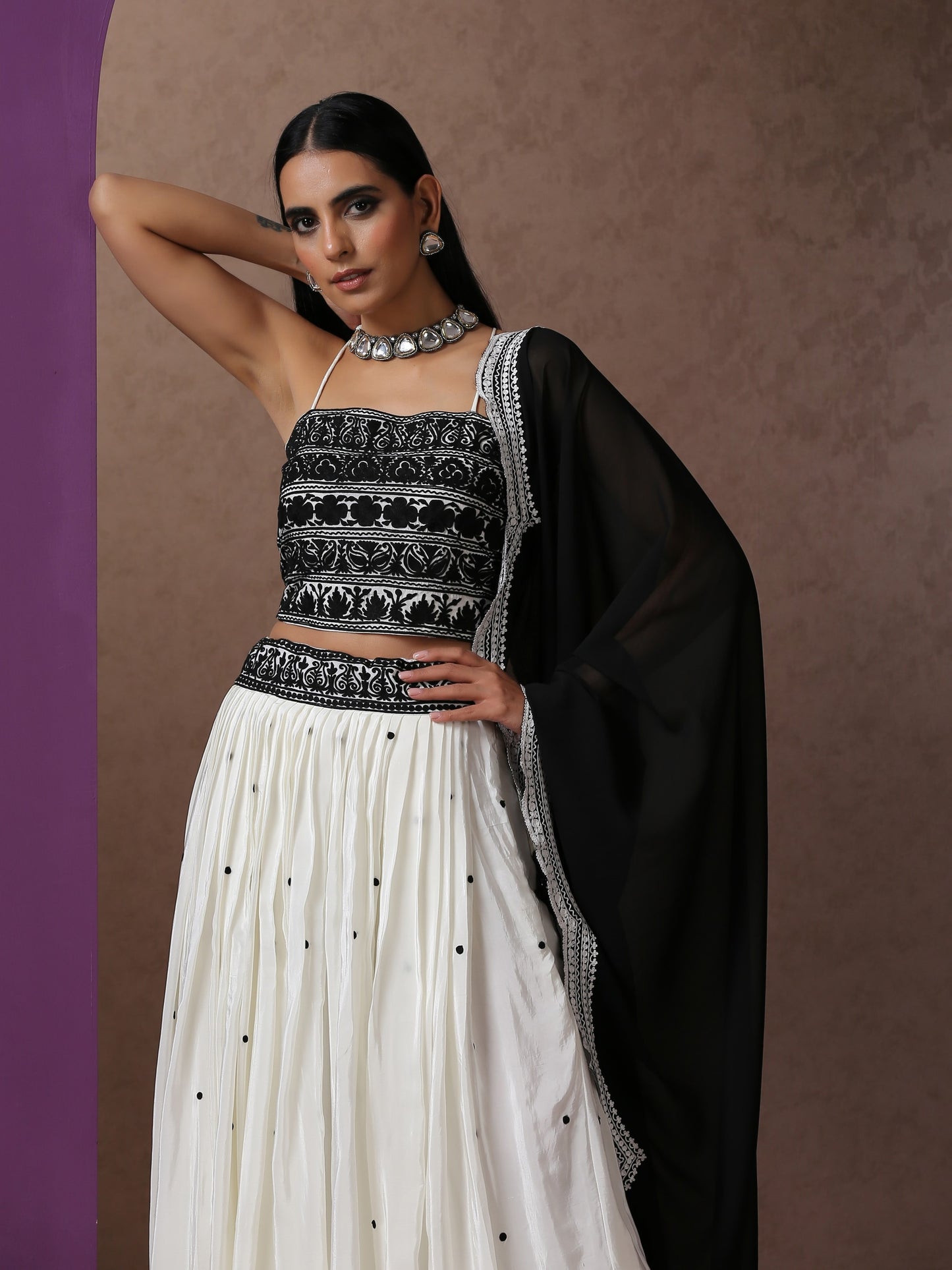 Jashn Black & White Lehenga