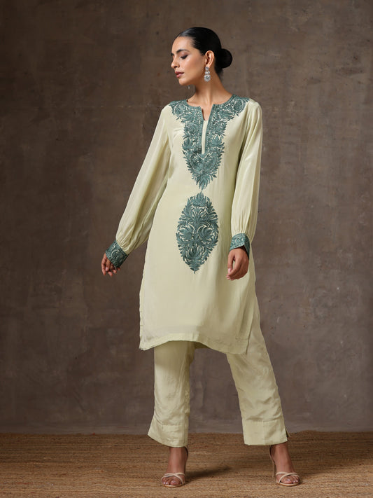 Aghaaz Olive Kurta Set