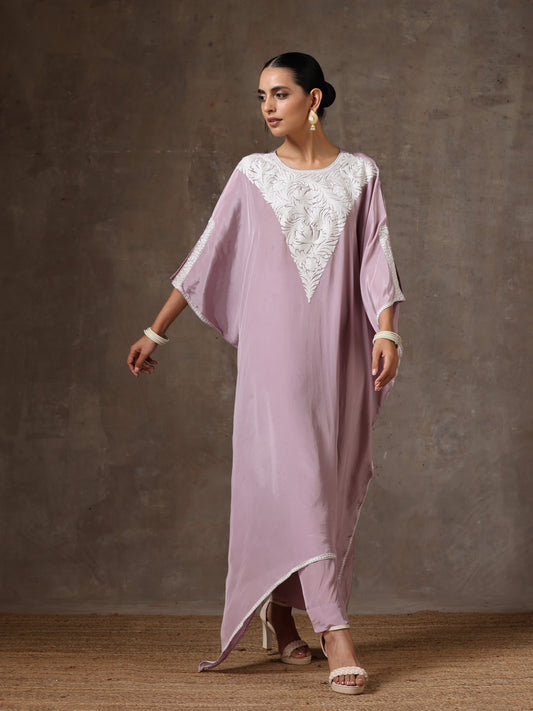 Aghaaz Purple Kaftan Set