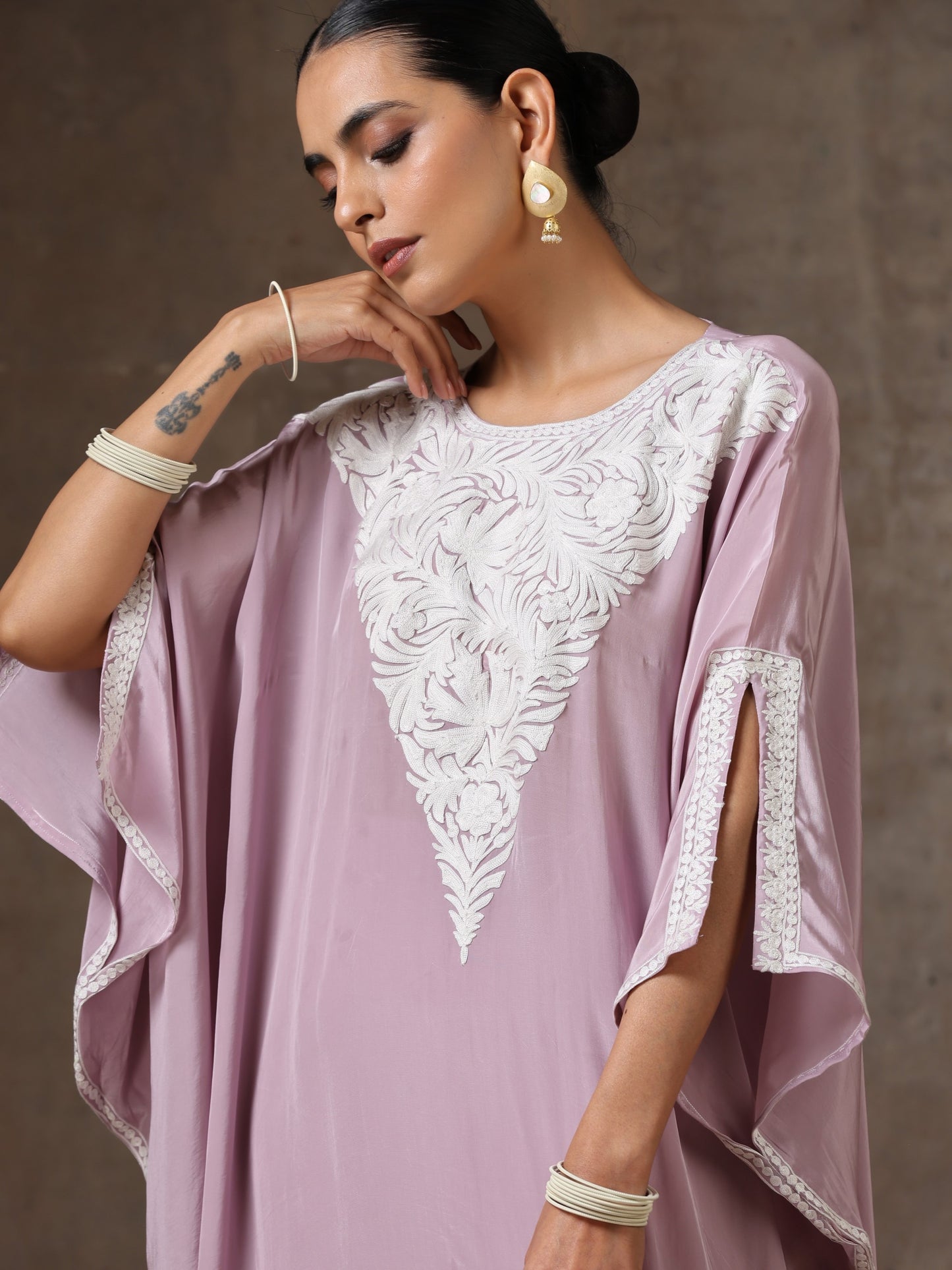Aghaaz Purple Kaftan Set