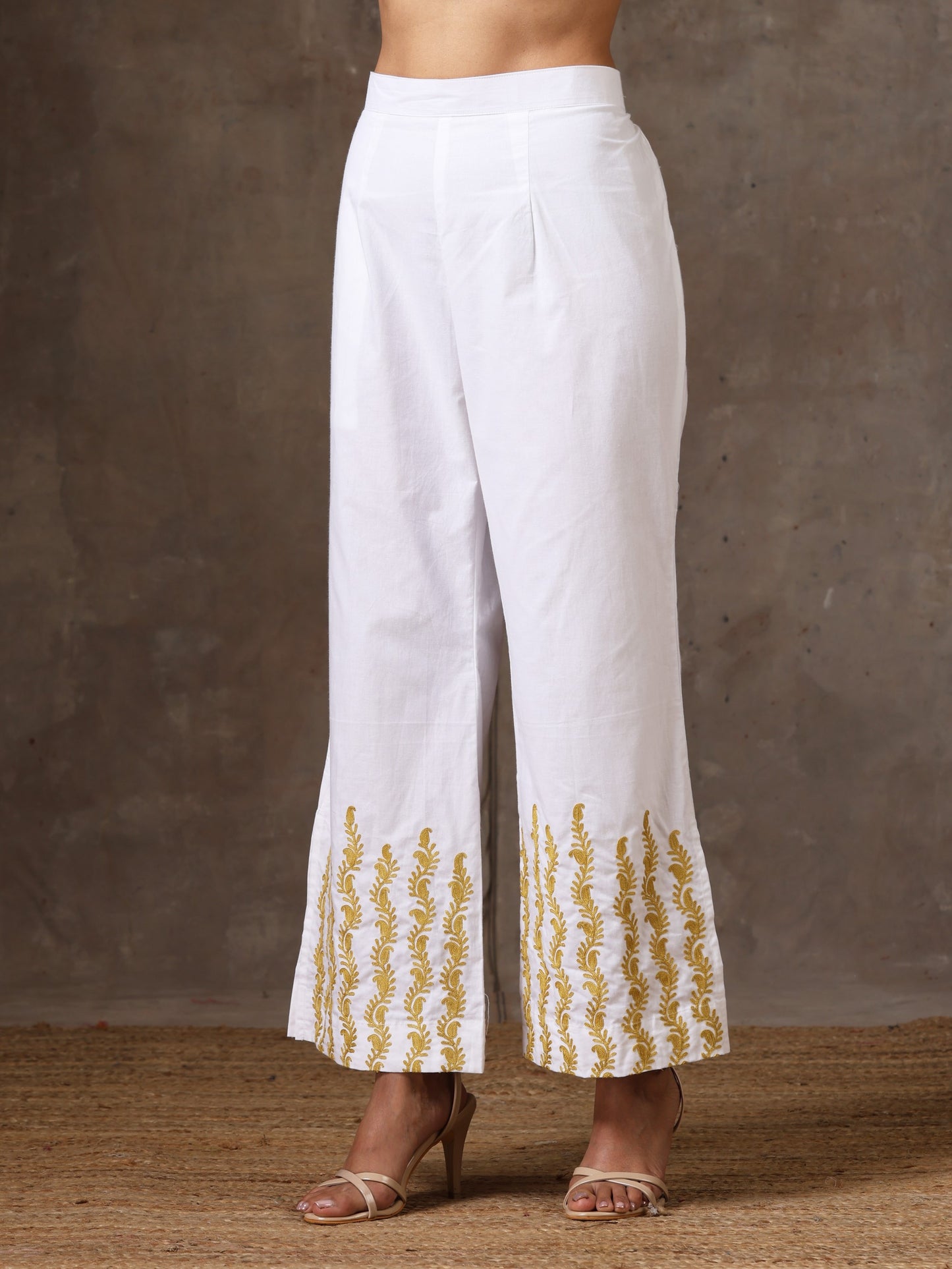 Aghaaz Yellow White Co-ord Set