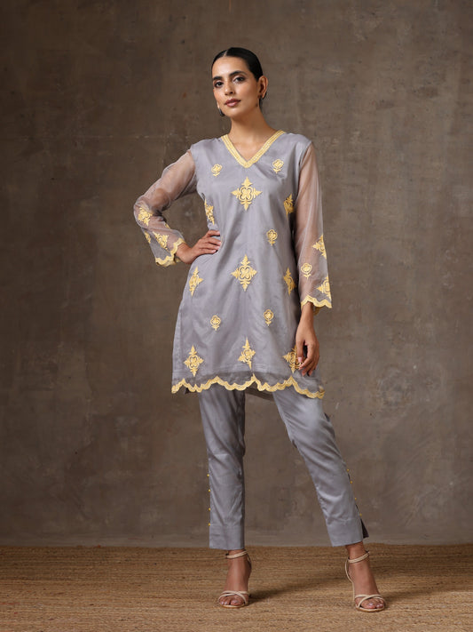 Aghaaz Grey Co-ord Set