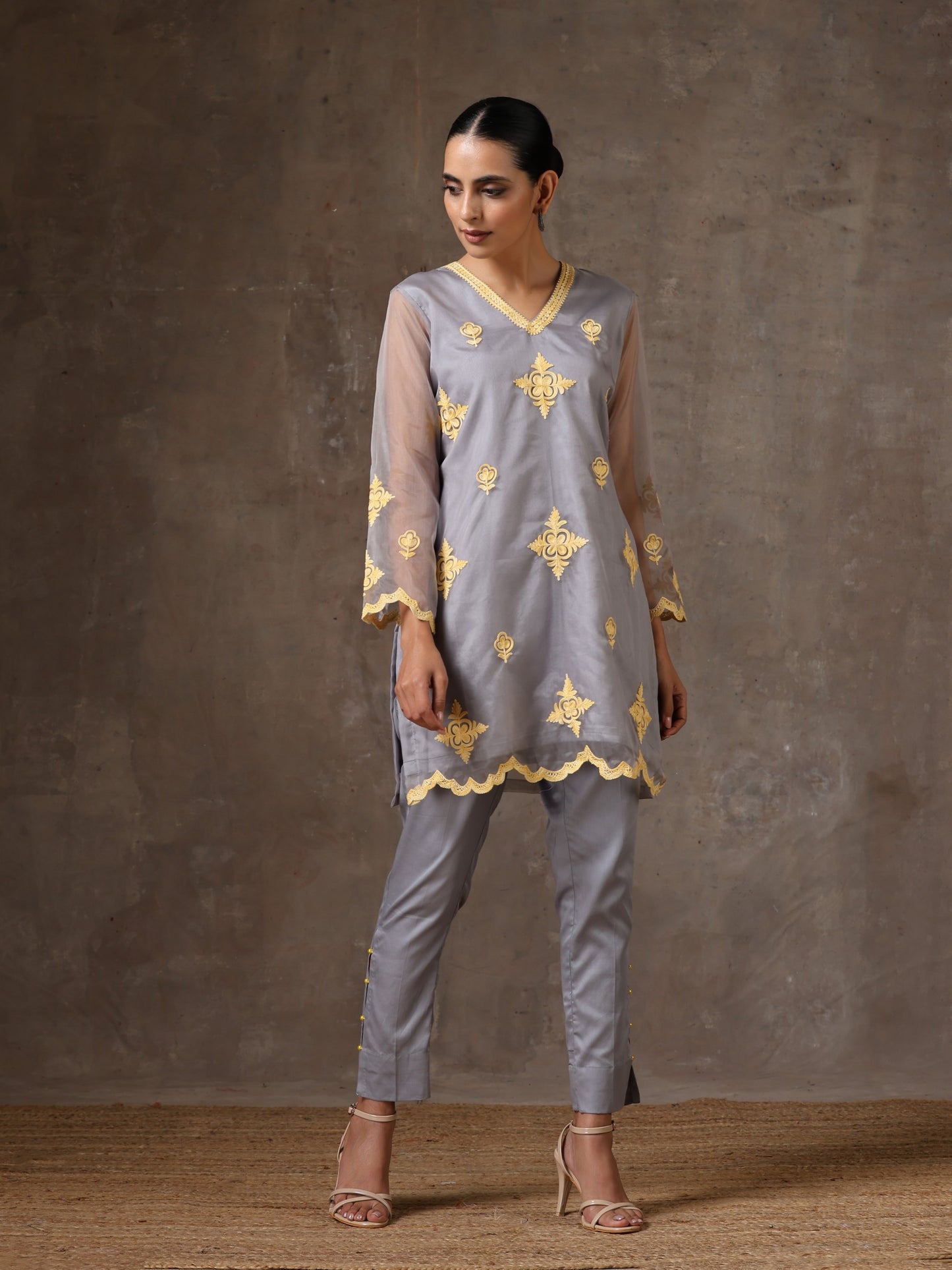 Aghaaz Grey Co-ord Set
