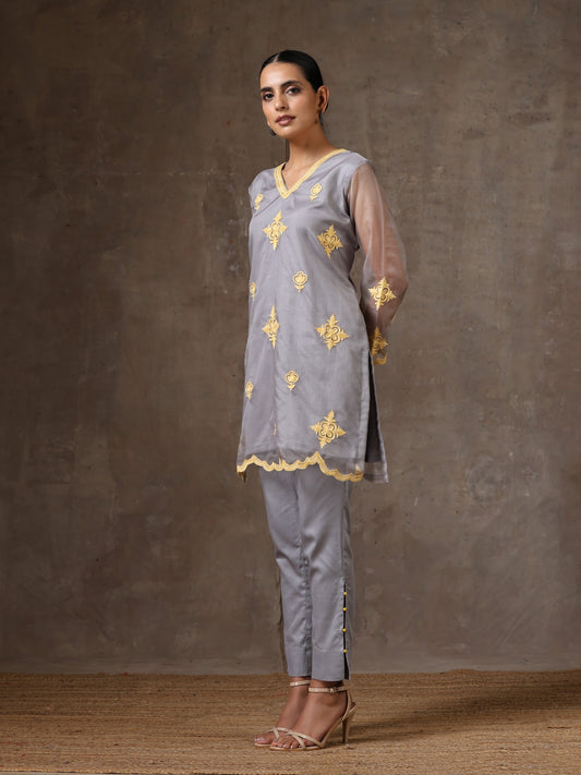 Aghaaz Grey Co-ord Set