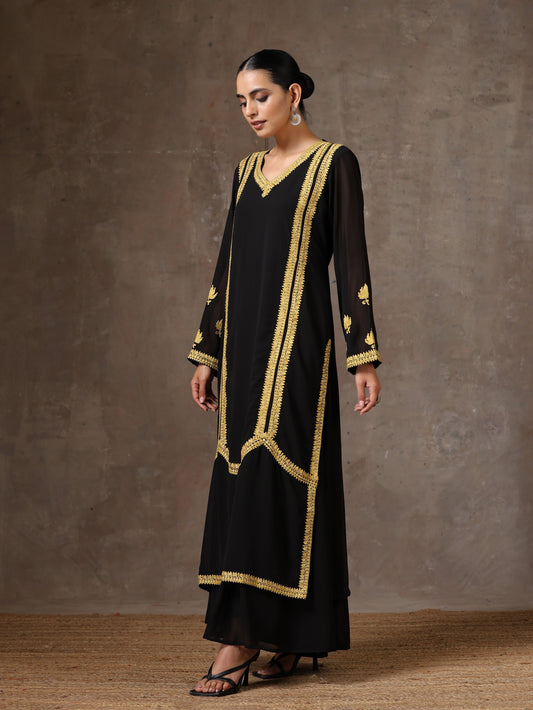 Aghaaz Black Kurta Set