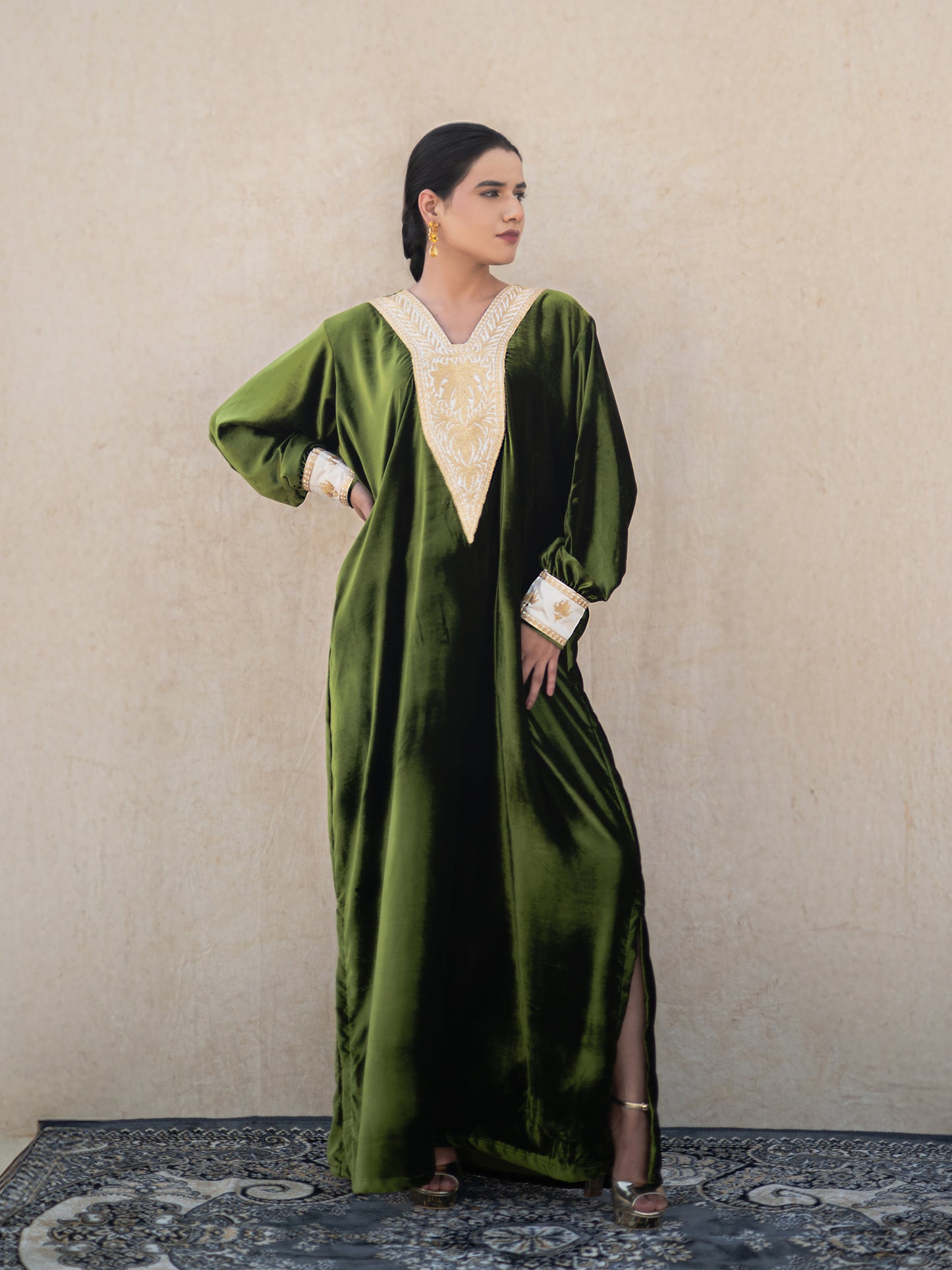Zoon Mehandi Green Kaftan