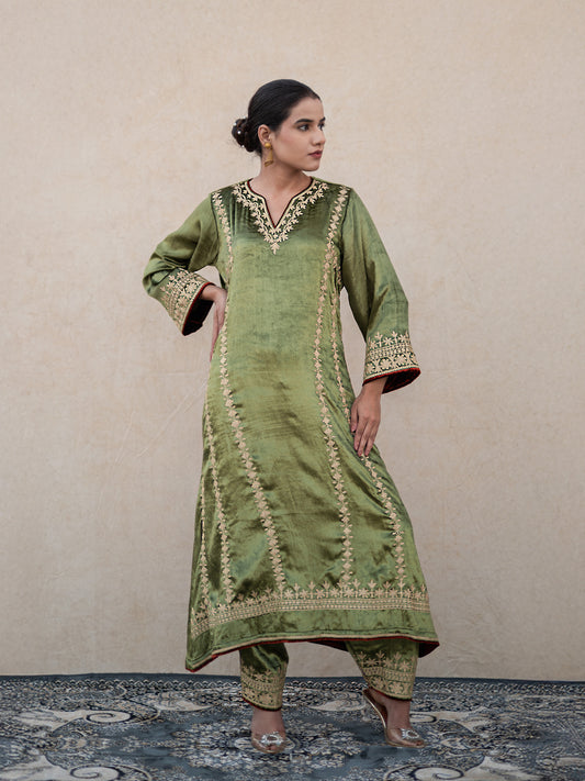 Zoon Olive Green Choga Set