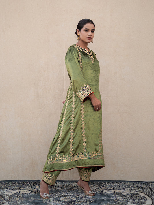 Zoon Olive Green Choga Set