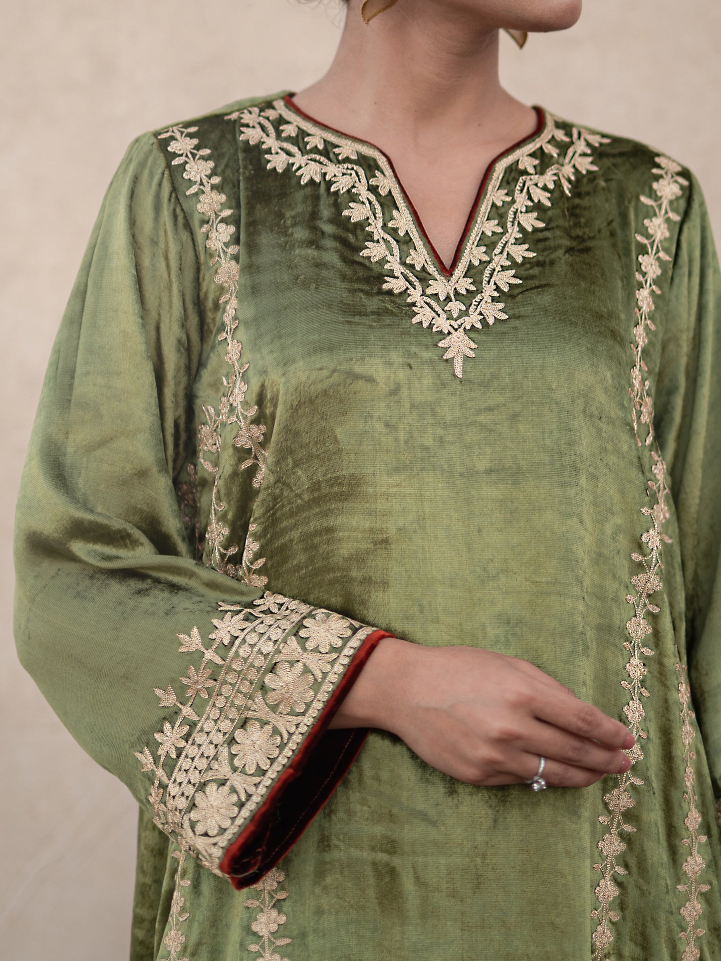 Zoon Olive Green Choga Set