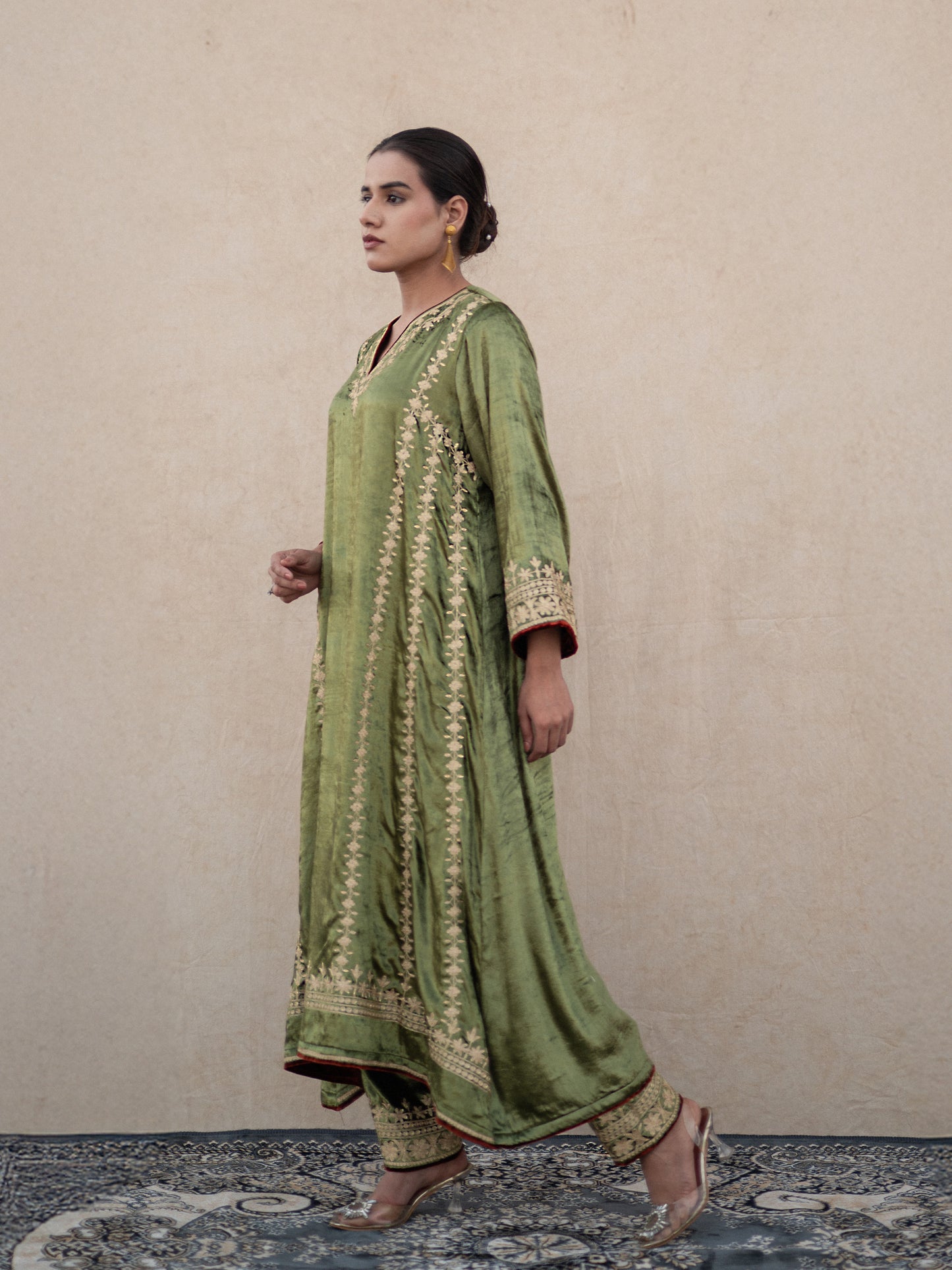 Zoon Olive Green Choga Set