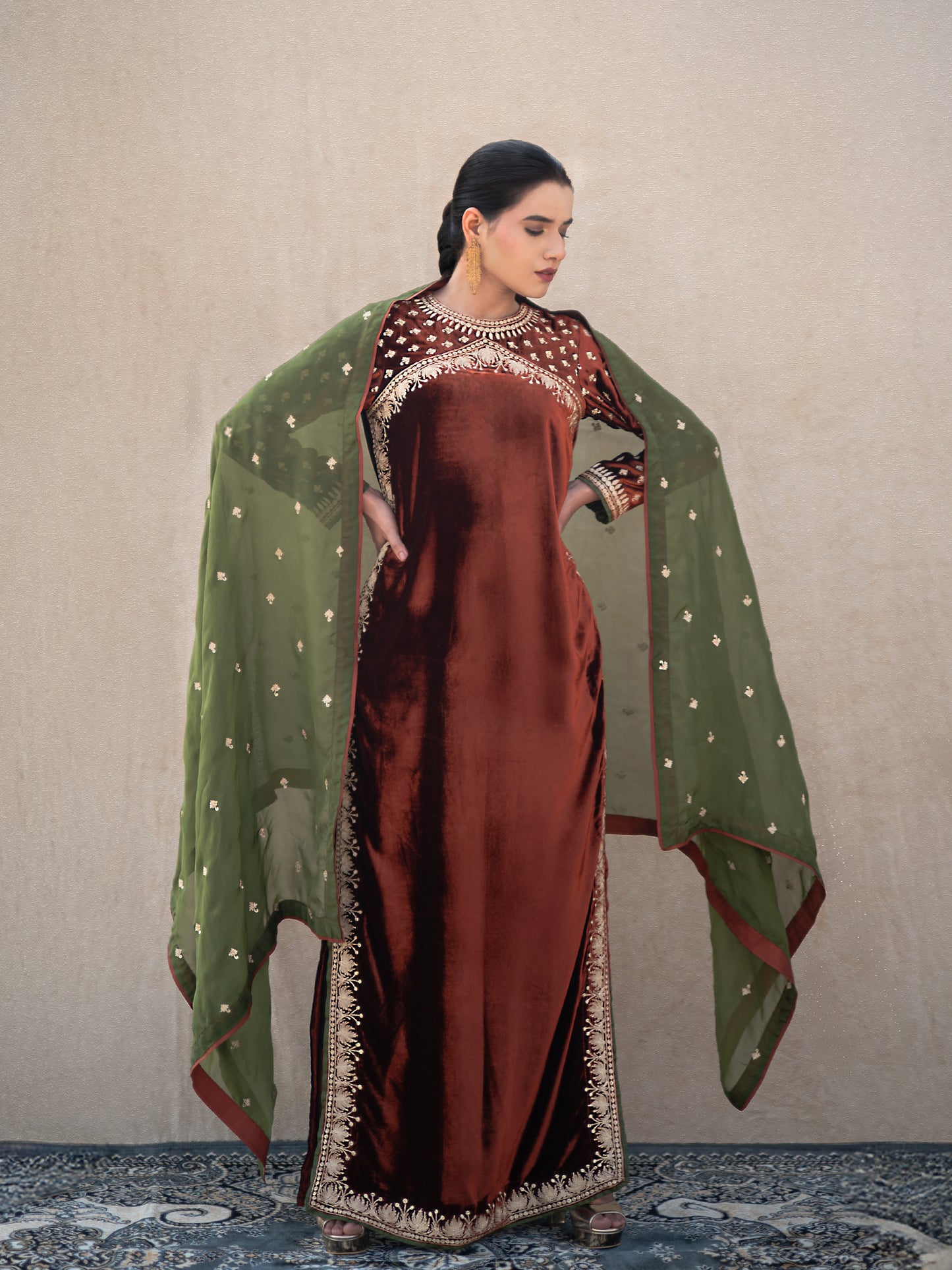 Zoon Rust & Green Suit Set