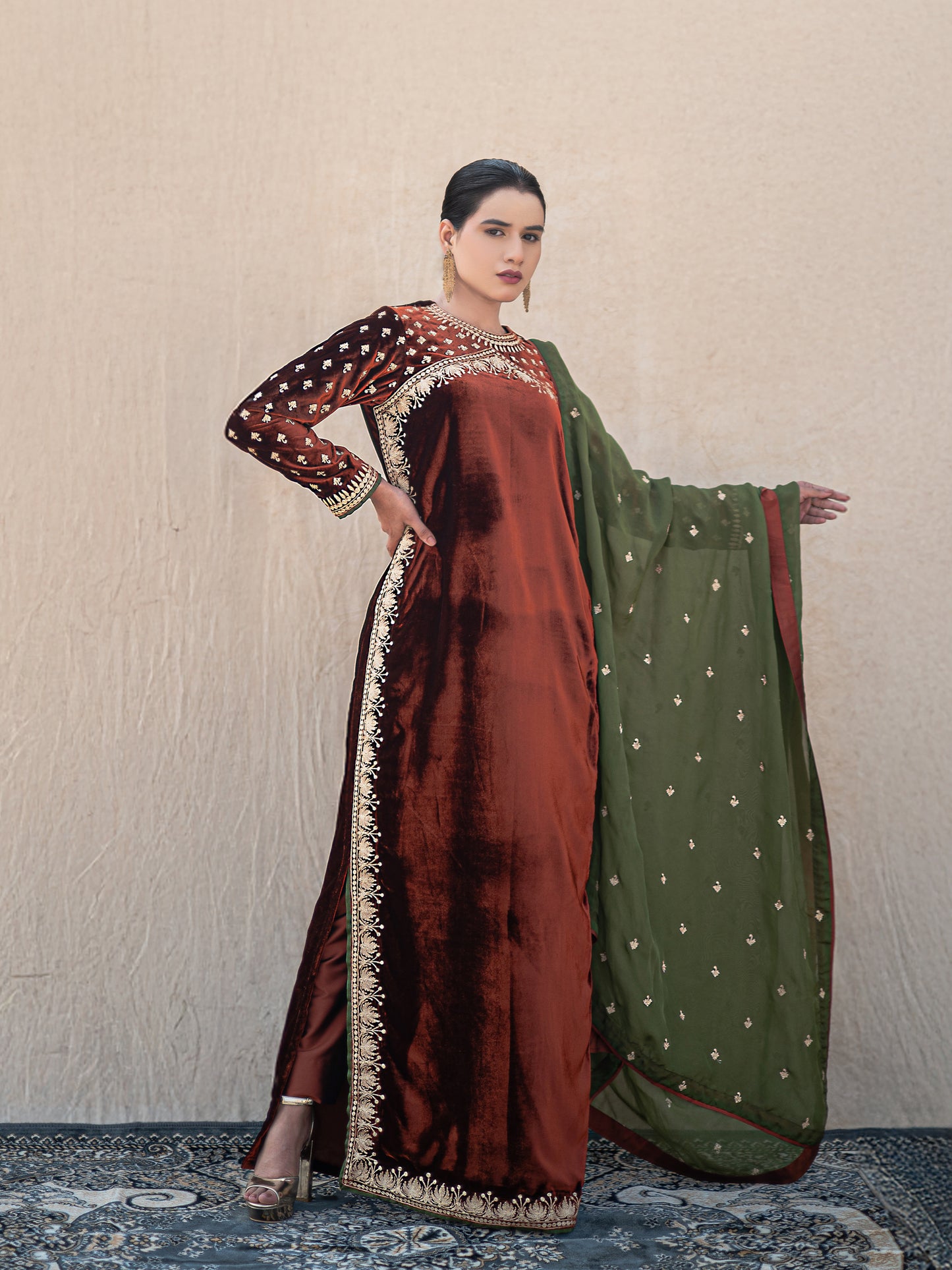 Zoon Rust & Green Suit Set