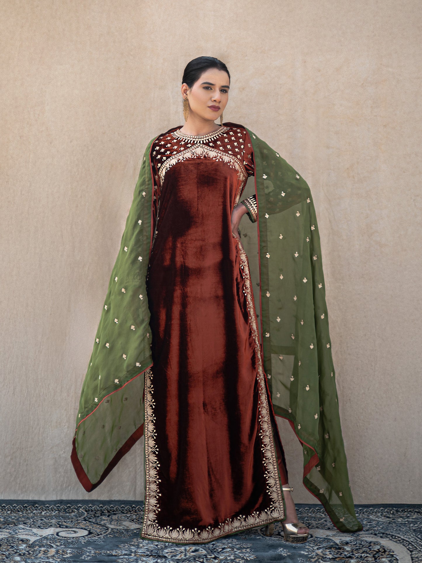 Zoon Rust & Green Suit Set