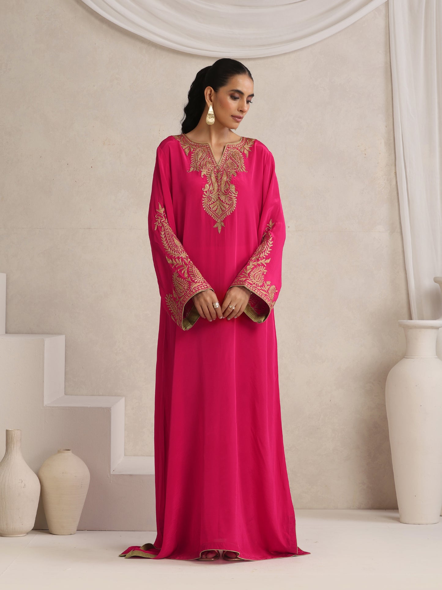 Afsana Hot Pink Kaftan