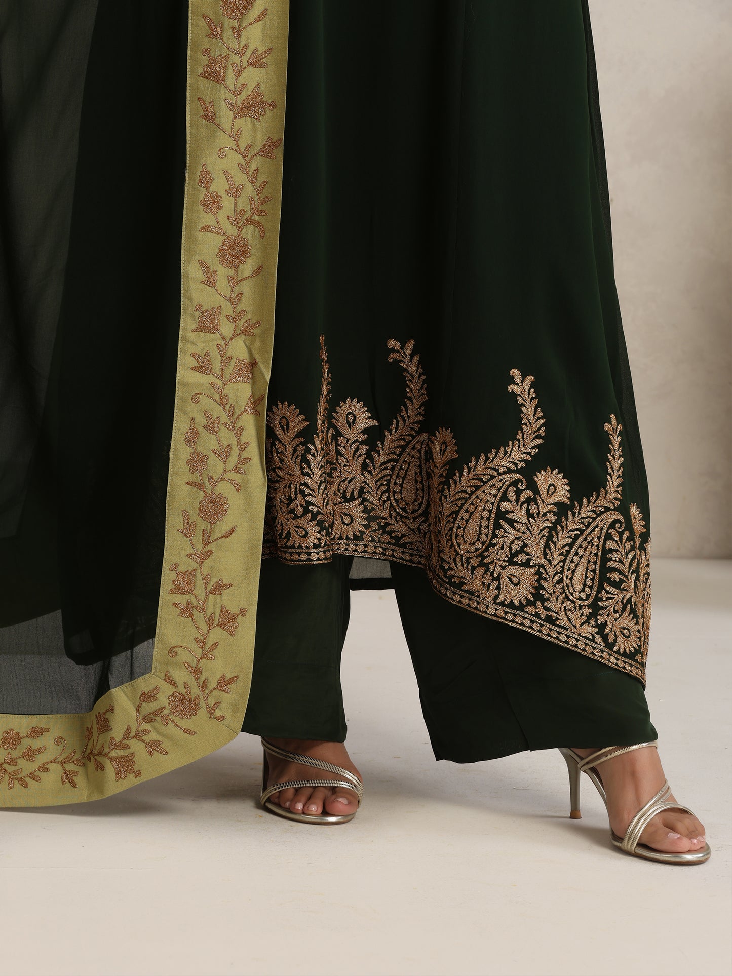 Afsana Green Embroidered Suit Set