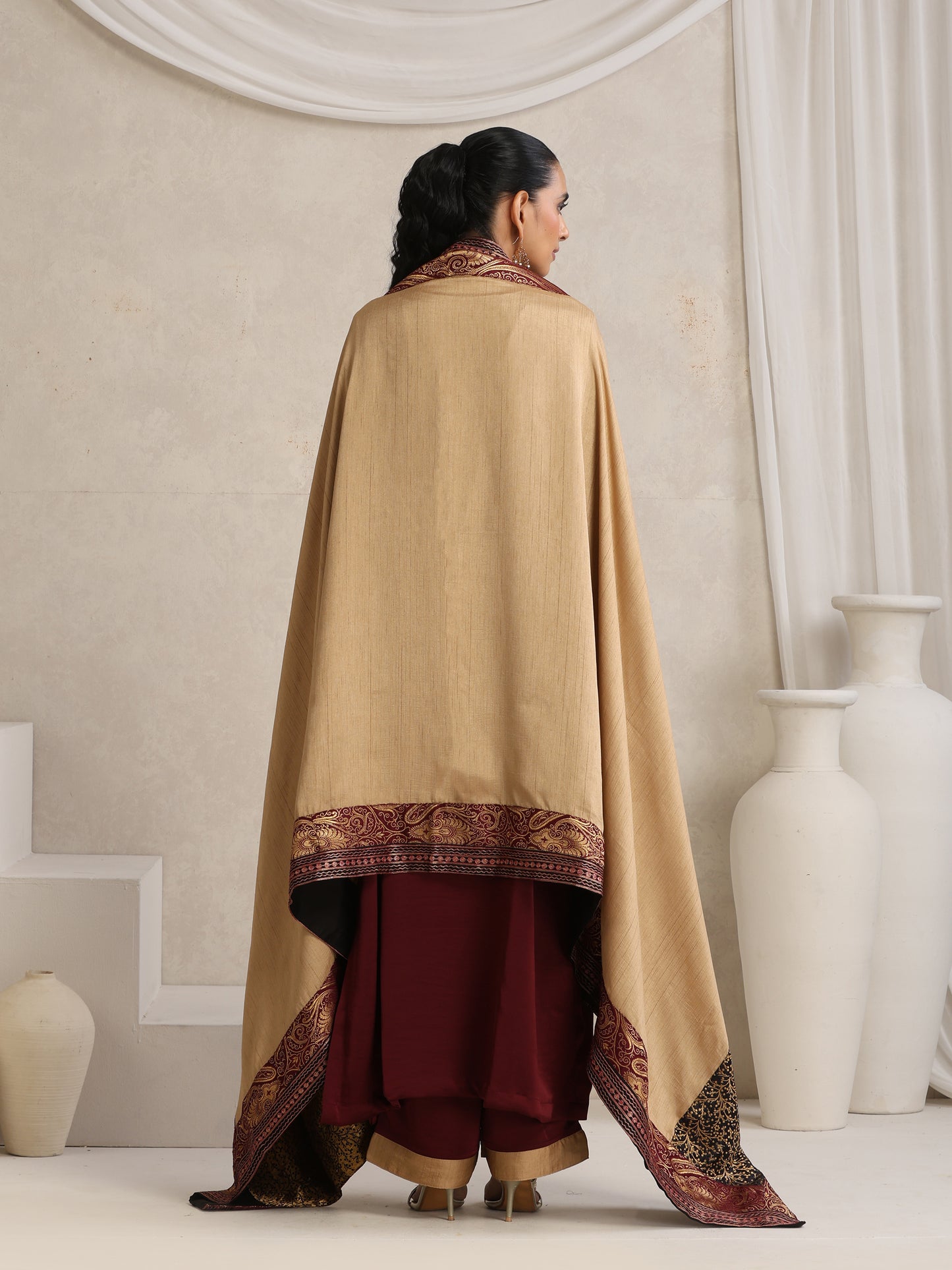 Afsana Maroon & Beige Suit Set