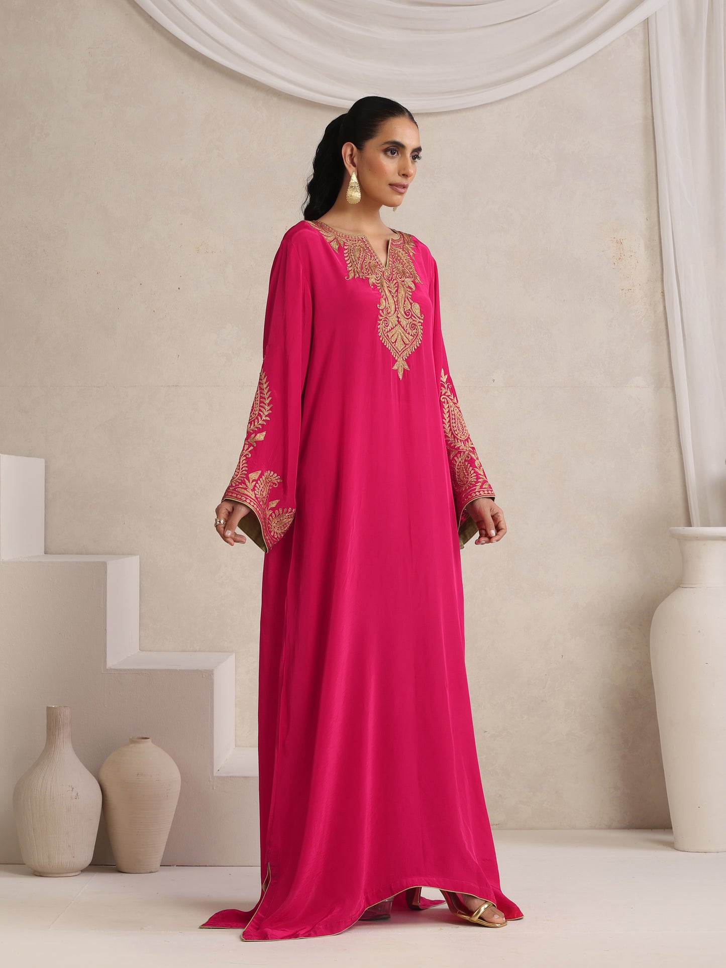 Afsana Hot Pink Kaftan