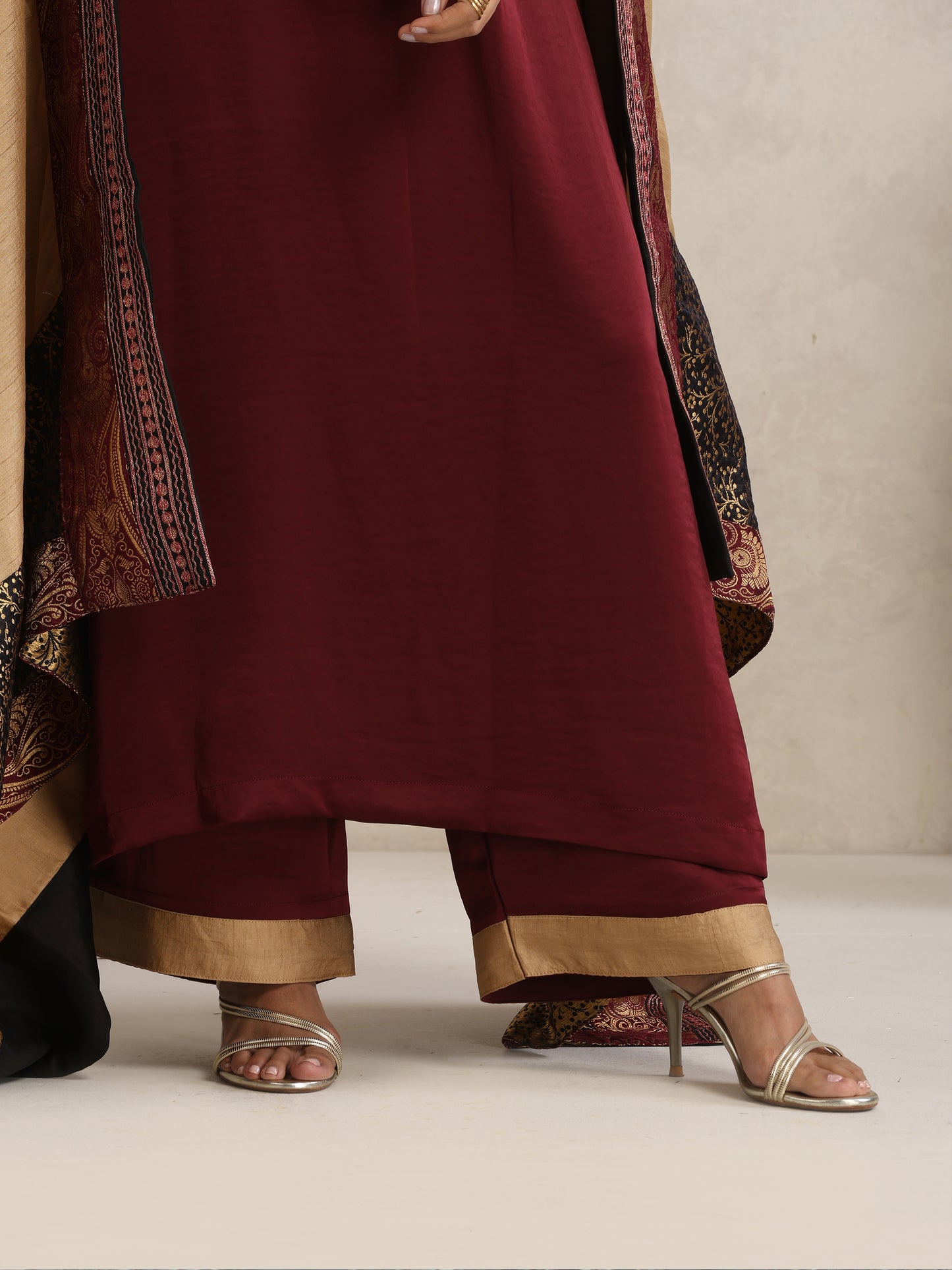 Afsana Maroon & Beige Suit Set