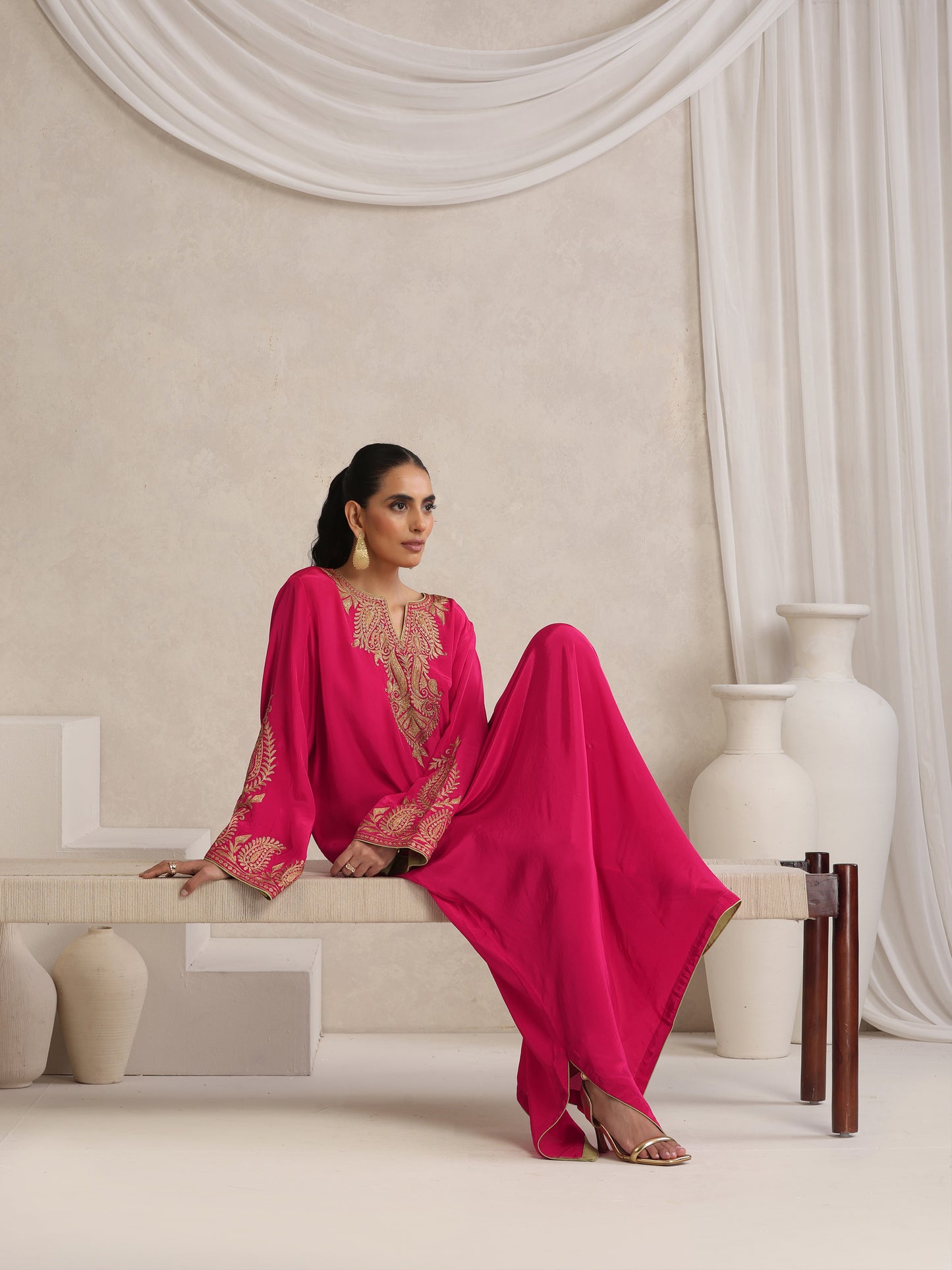 Afsana Hot Pink Kaftan
