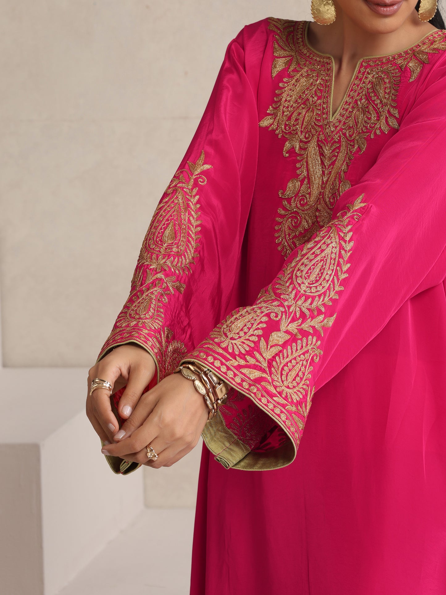 Afsana Hot Pink Kaftan