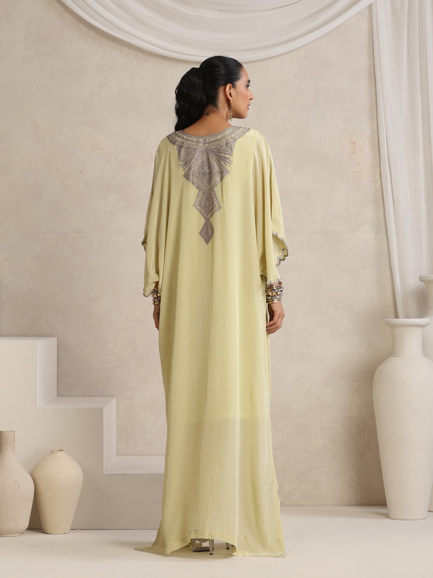 Afsana Pista Green Kaftan Set