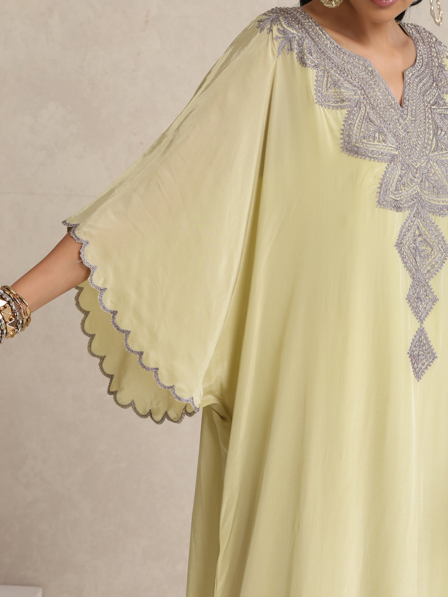 Afsana Pista Green Kaftan Set