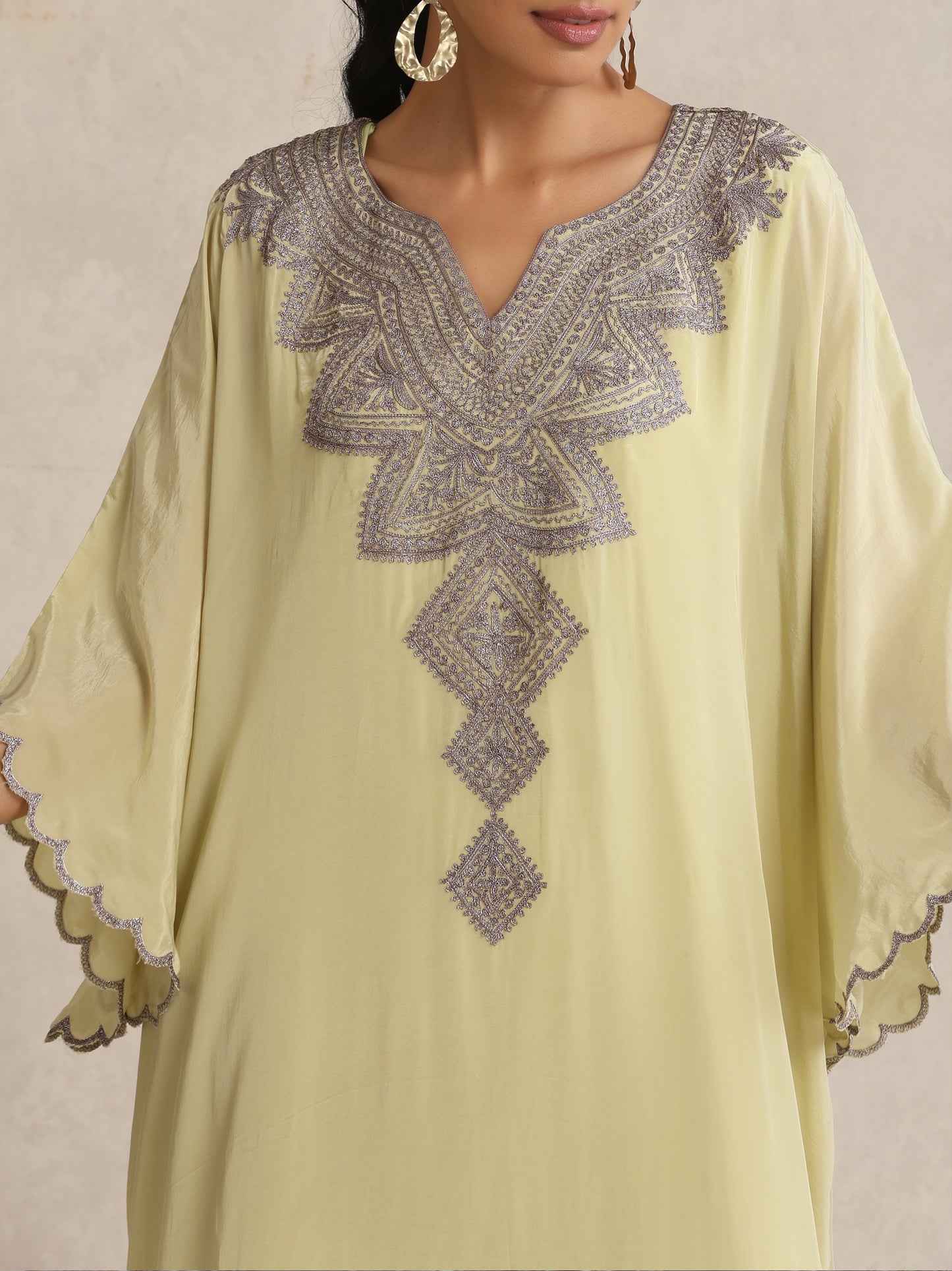 Afsana Pista Green Kaftan Set