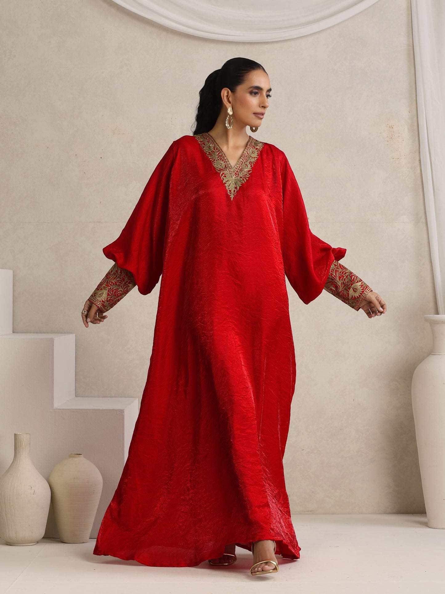 Afsana Red Kaftan