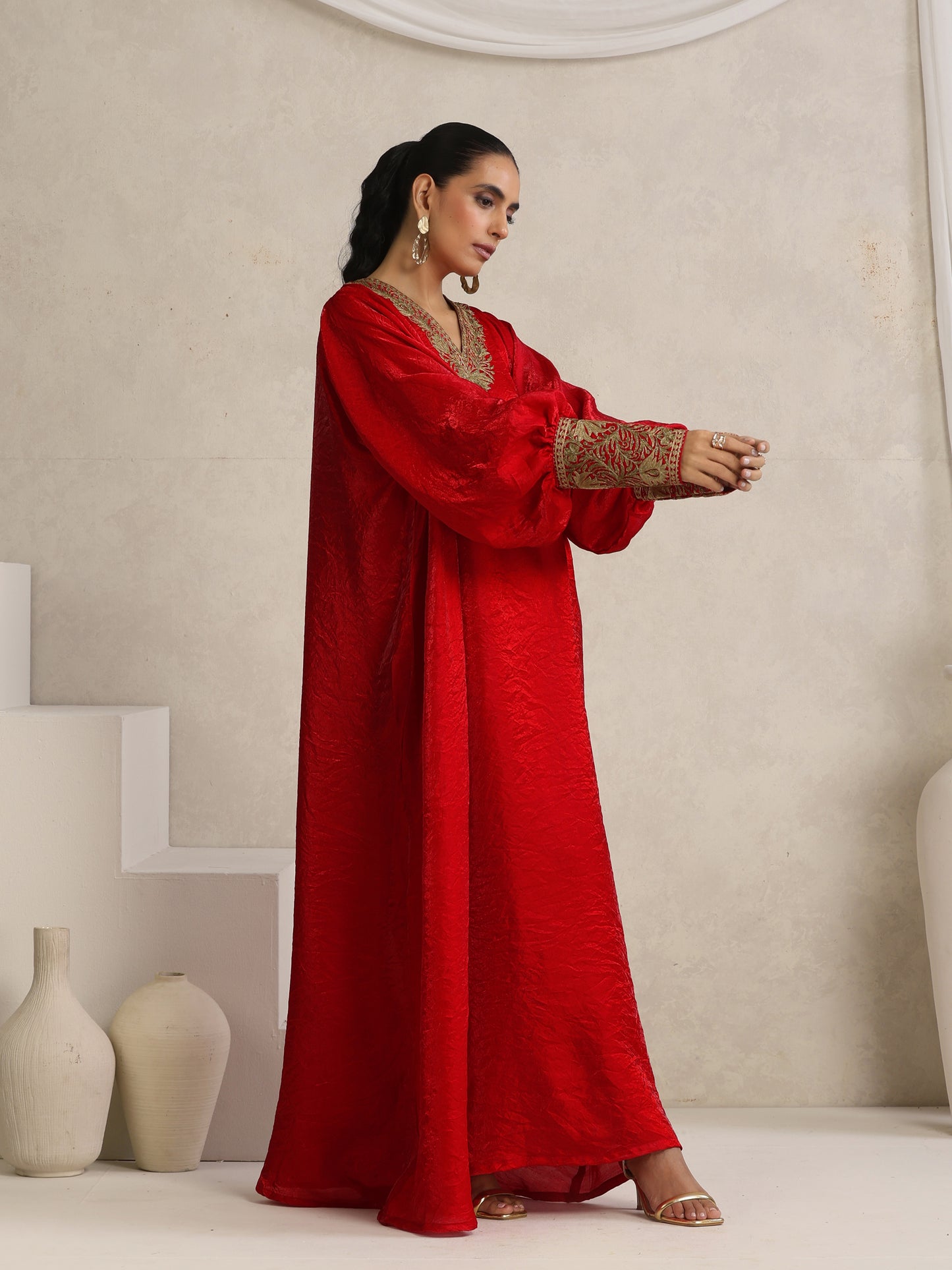Afsana Red Kaftan