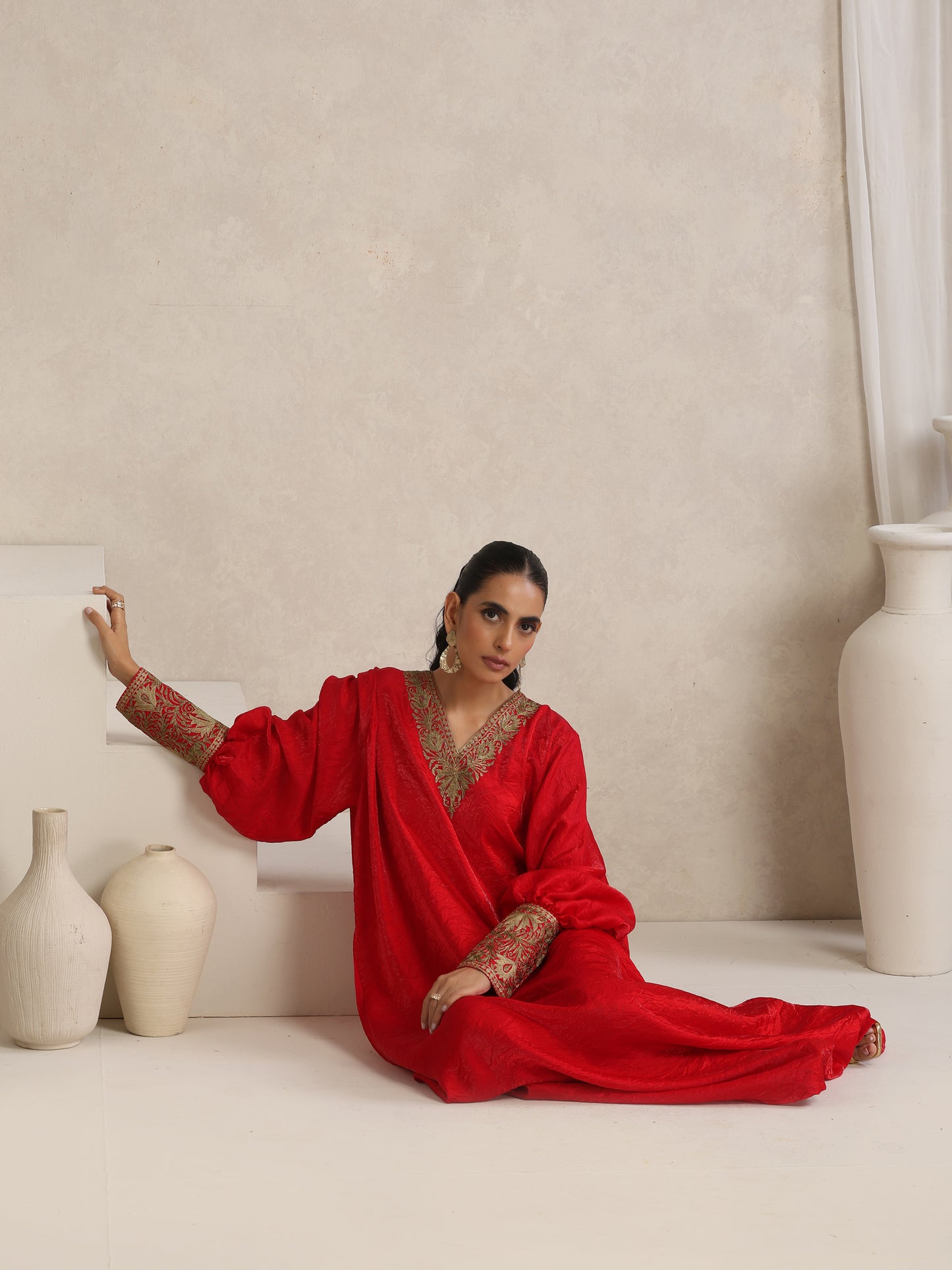 Afsana Red Kaftan