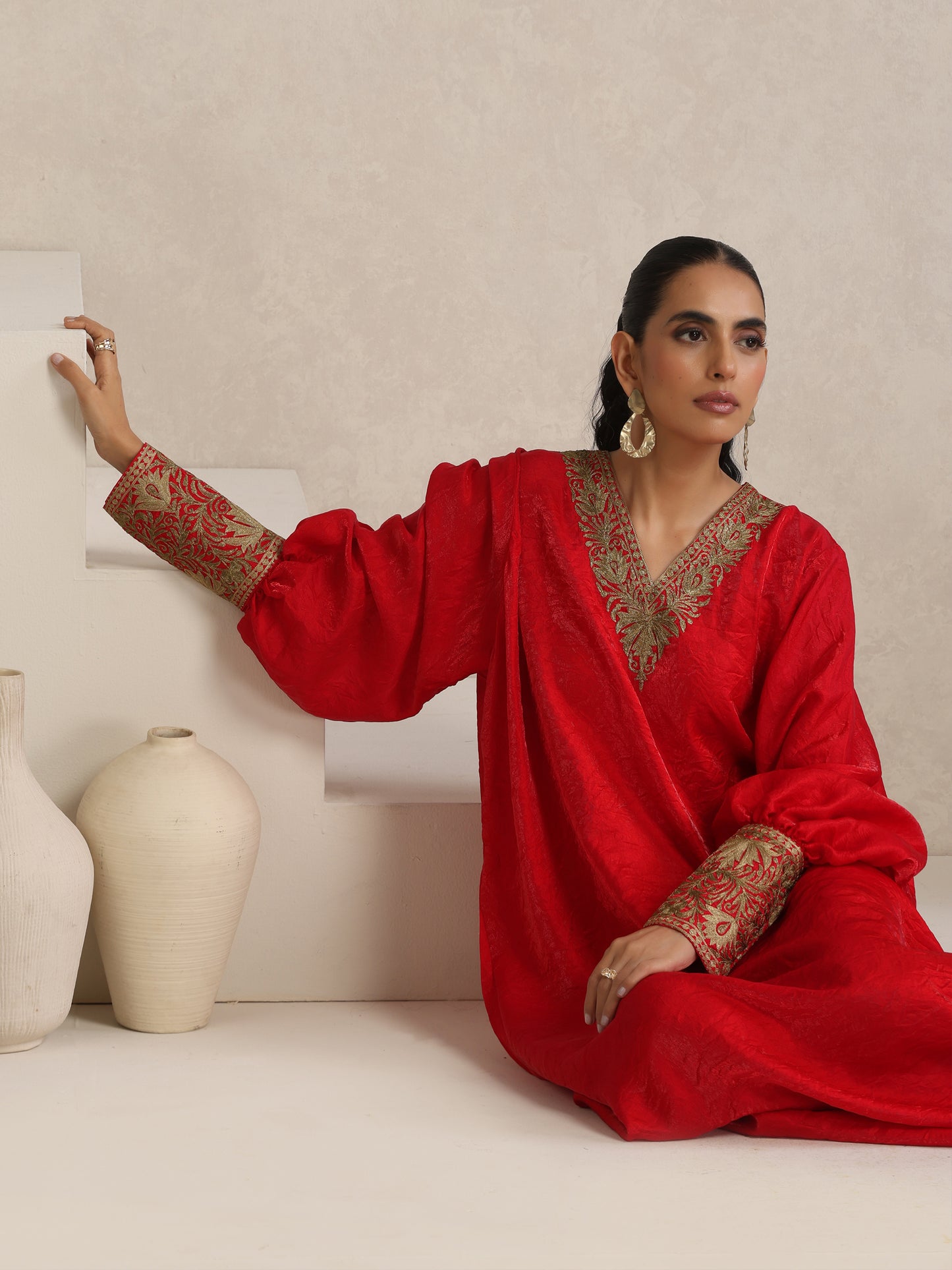 Afsana Red Kaftan