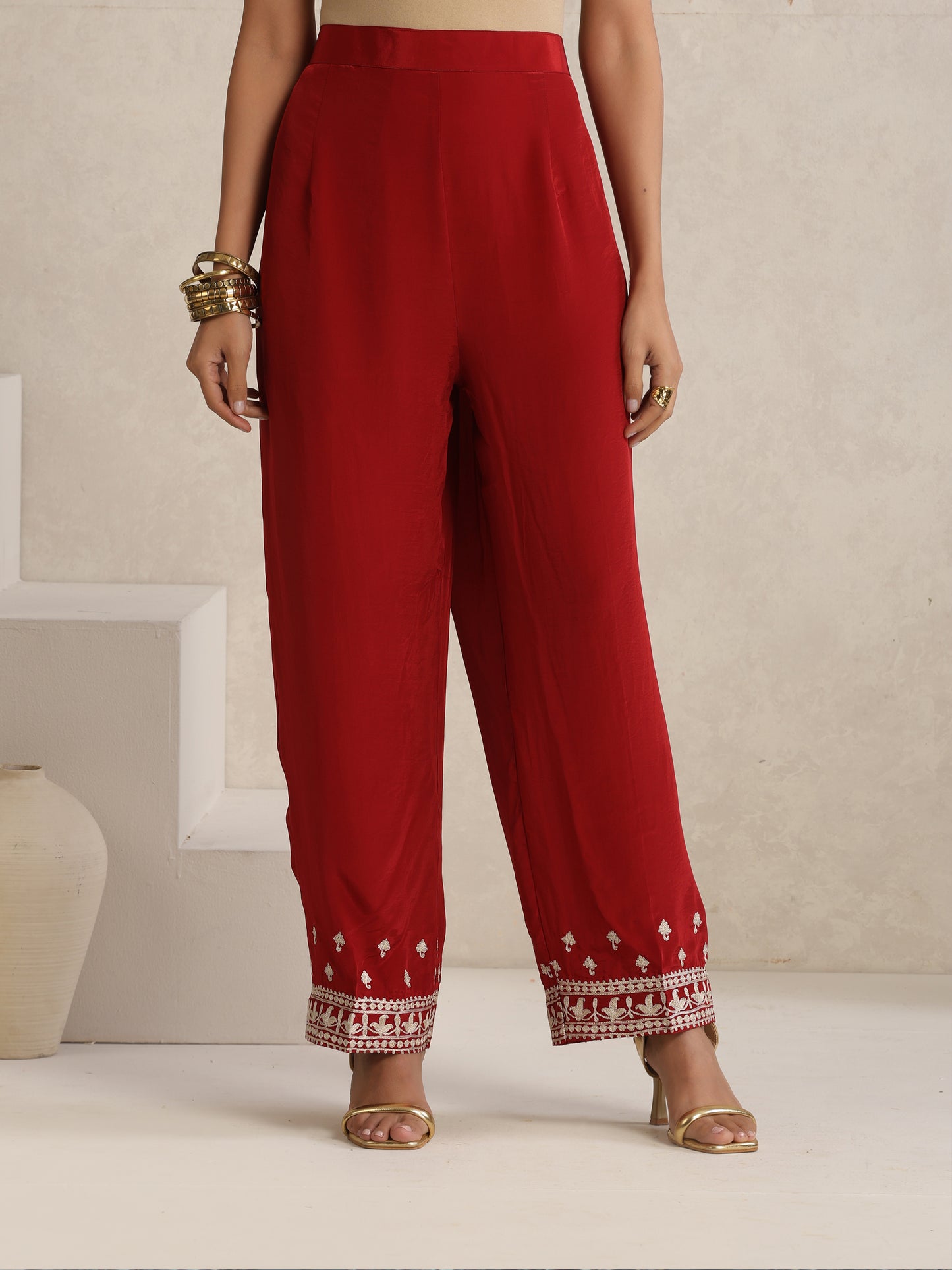 Afsana Off-White & Red Suit Set