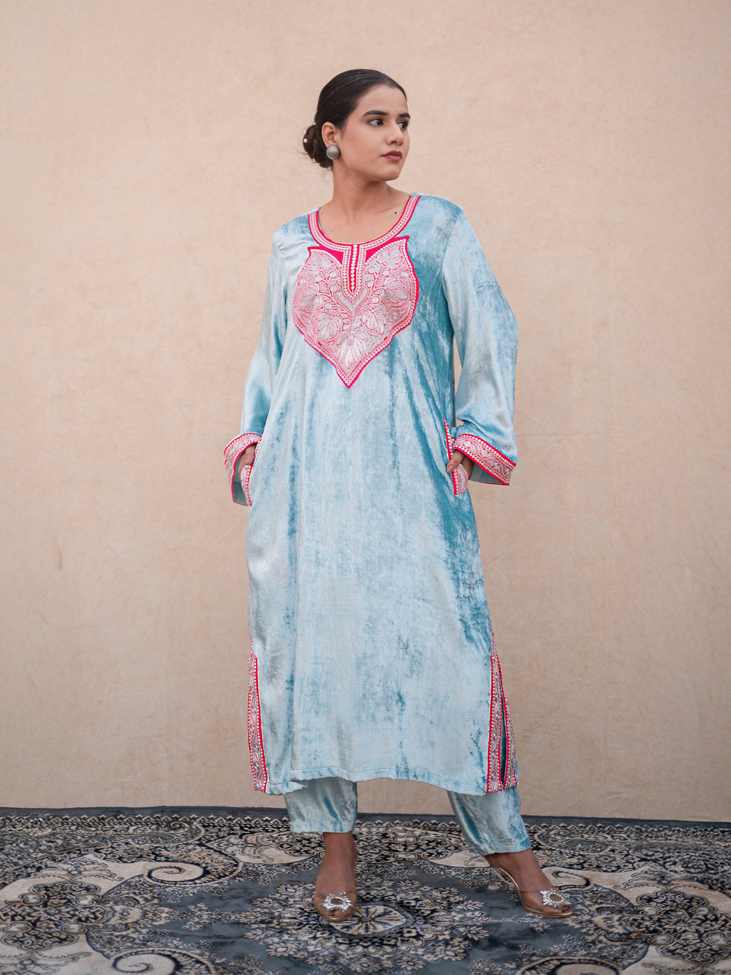 Zoon Sky Blue Pheran Set