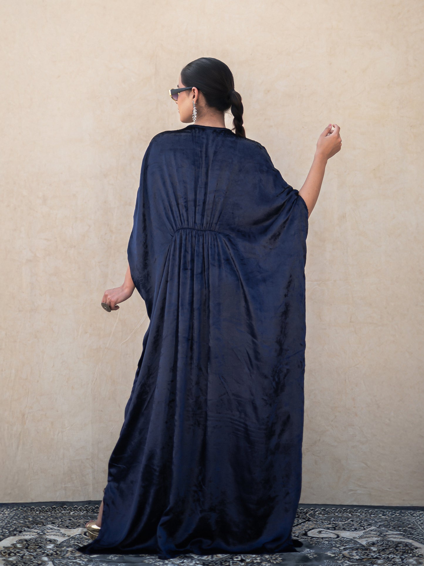 Zoon Peacock Blue Velvet Kaftan