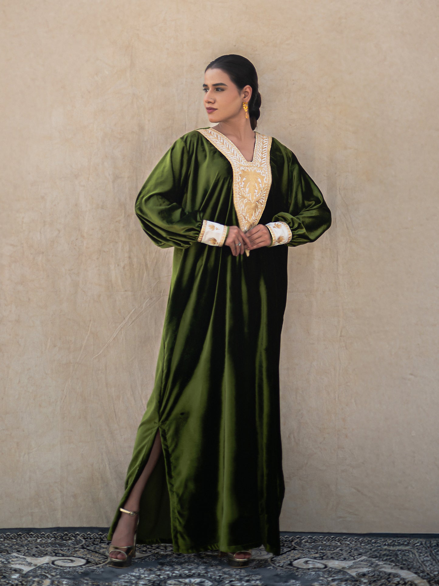 Zoon Mehandi Green Kaftan