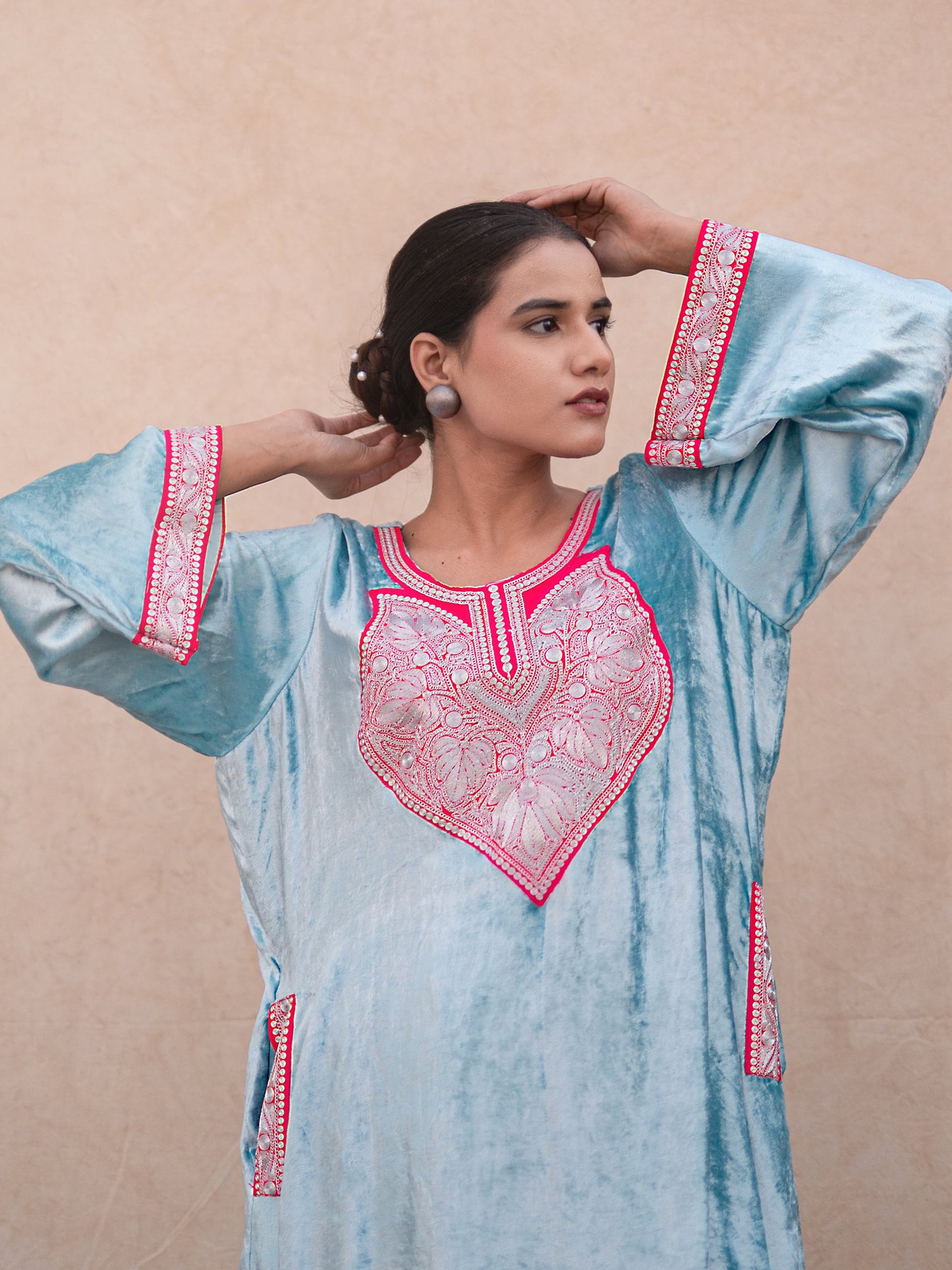 Zoon Sky Blue Pheran Set