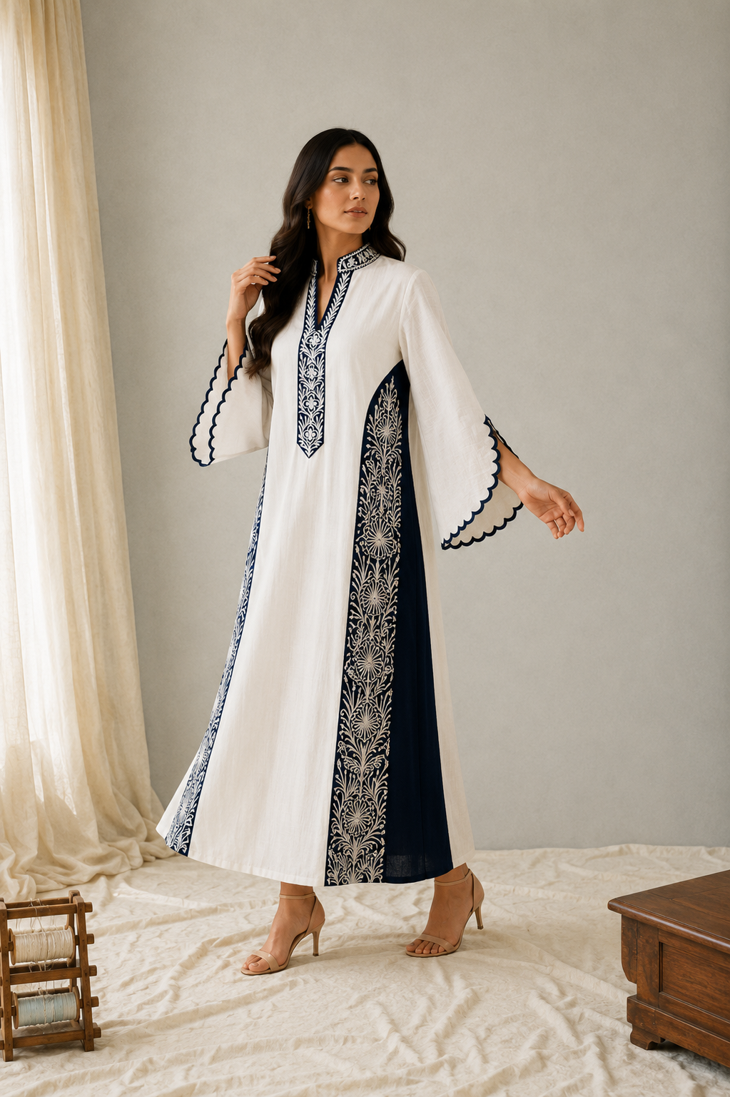 Sehar White & Blue Dress