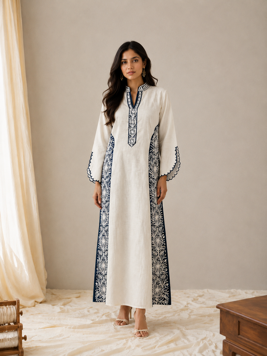 Sehar White & Blue Dress