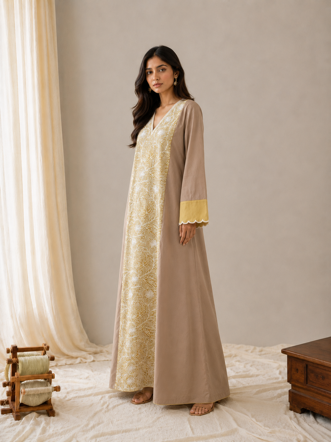 Sehar Beige & Yellow Dress