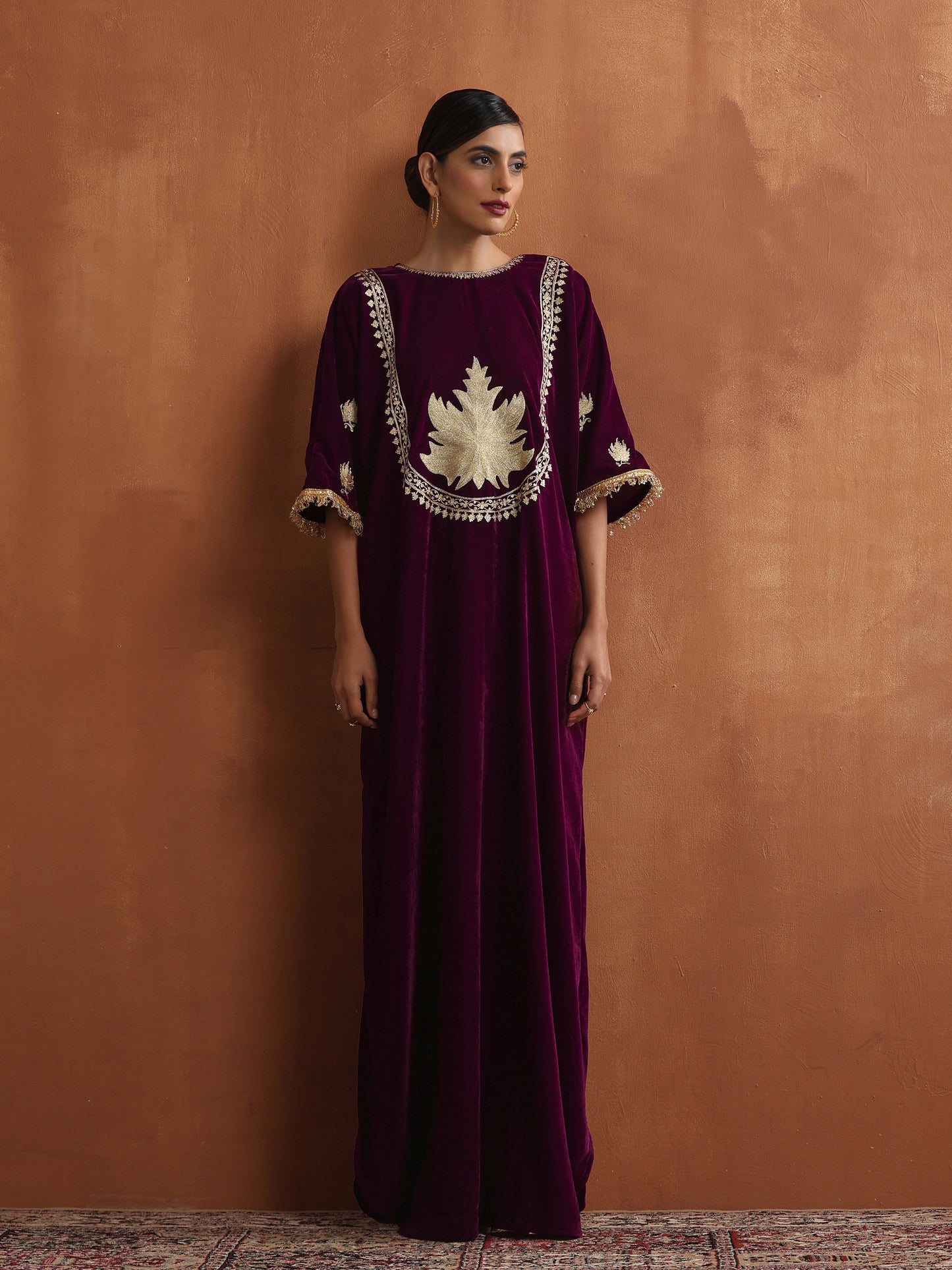 Nishat Wine Chinar Kaftan