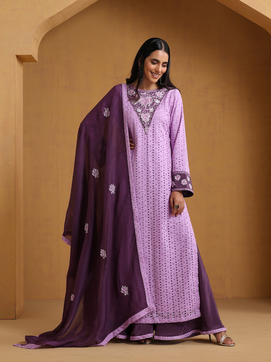 Sehar Lavender & Purple Suit Set