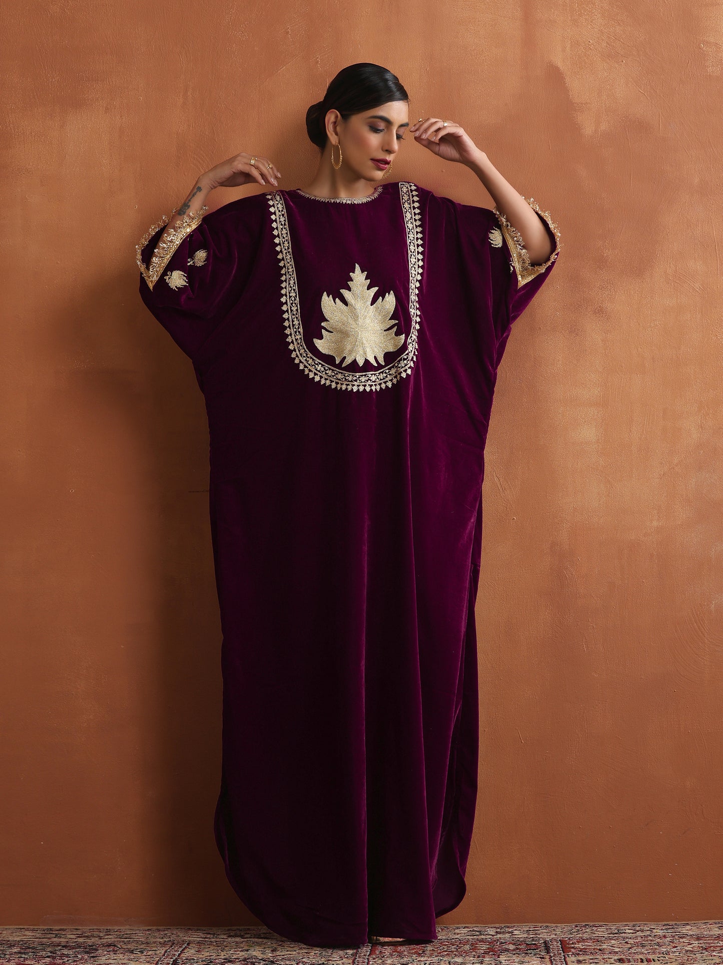 Nishat Wine Chinar Kaftan