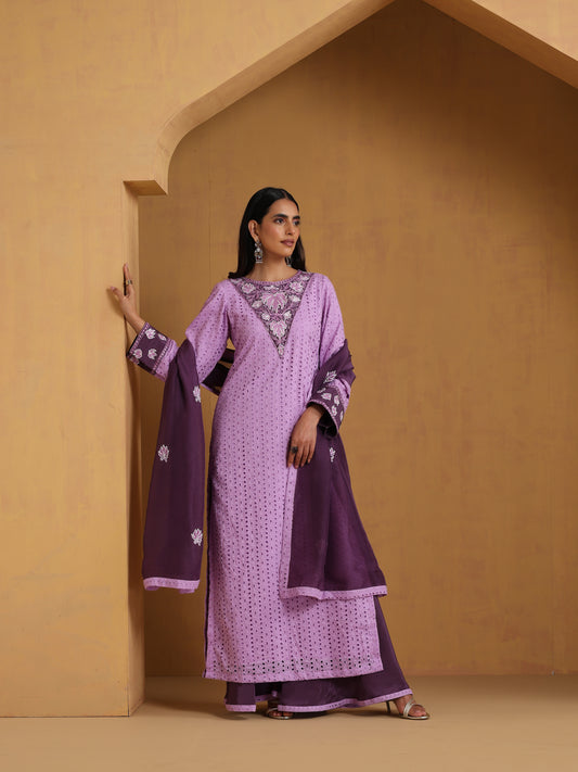 Sehar Lavender & Purple Suit Set