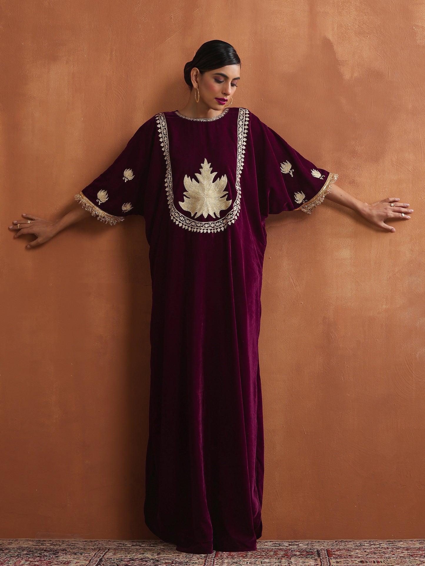 Nishat Wine Chinar Kaftan