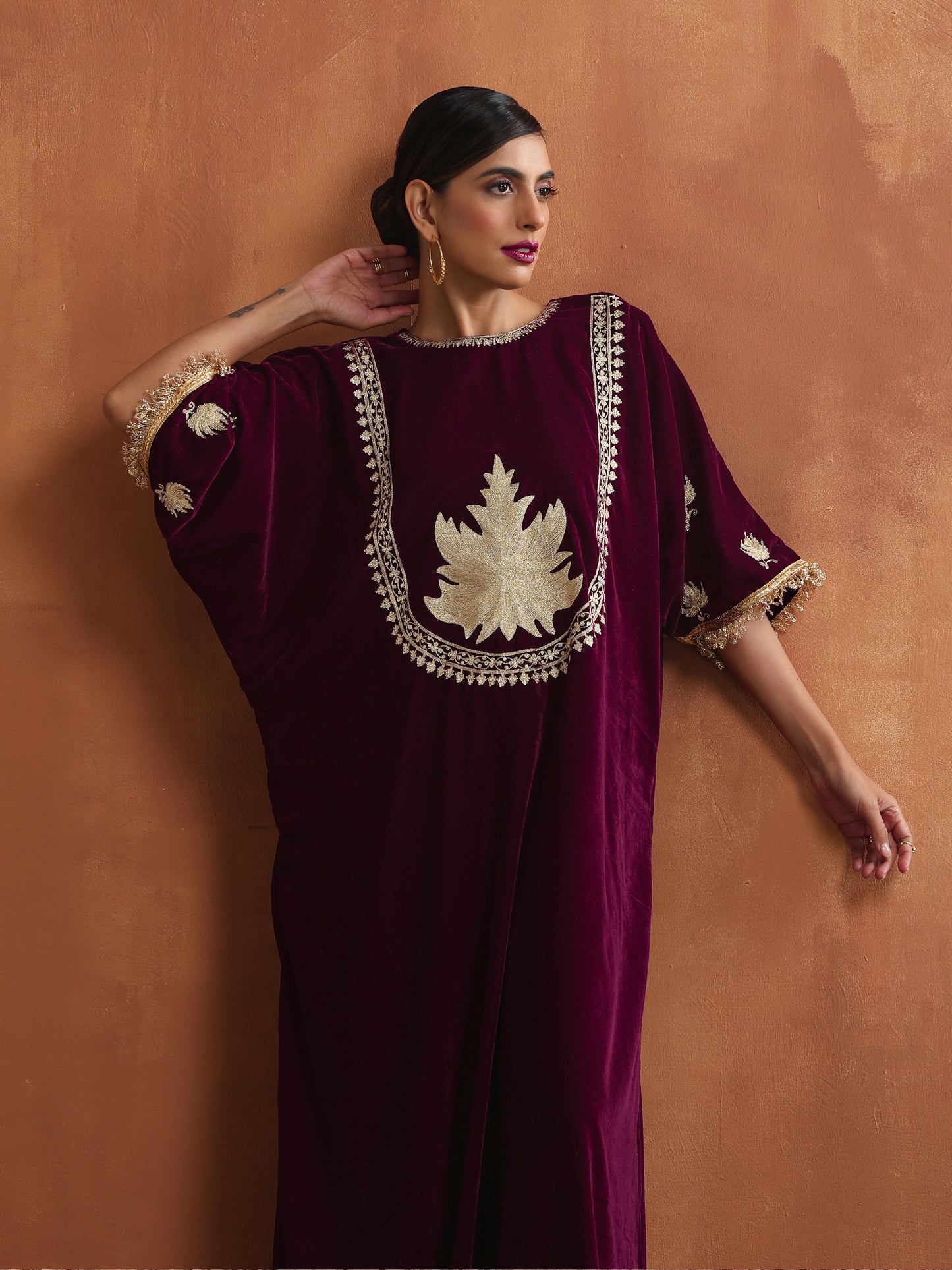 Nishat Wine Chinar Kaftan