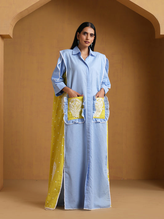 Sehar Neon & Ice Blue Dress